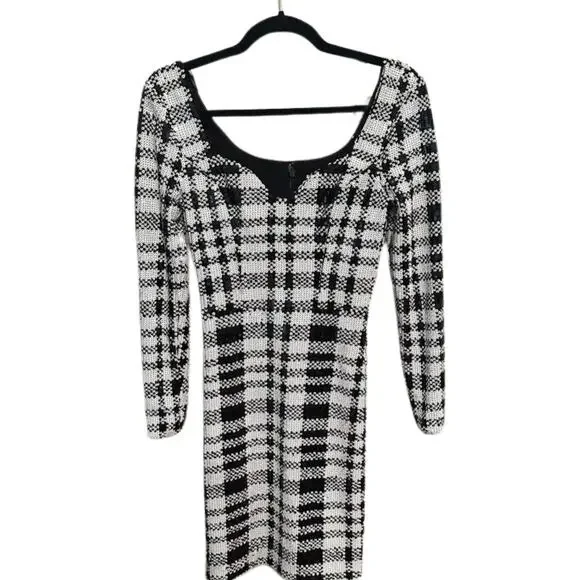 women's black and white plaid dress Alex Gingham Dress in Black main image 0
